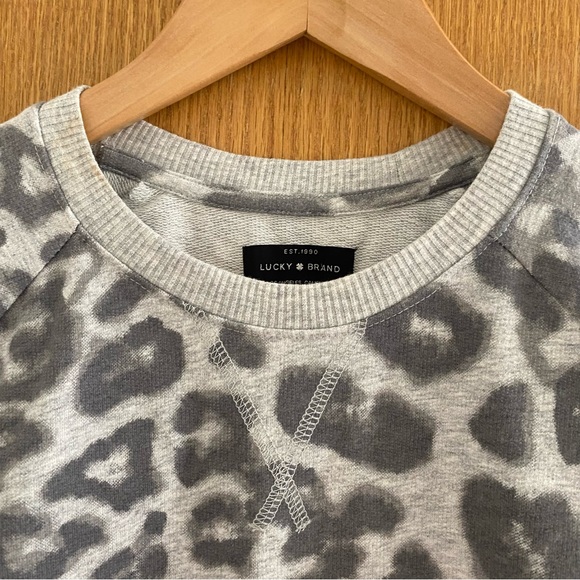 LUCKY BRAND • Cheetah Animal Print Sweatshirt - Size S - Picture 2 of 15
